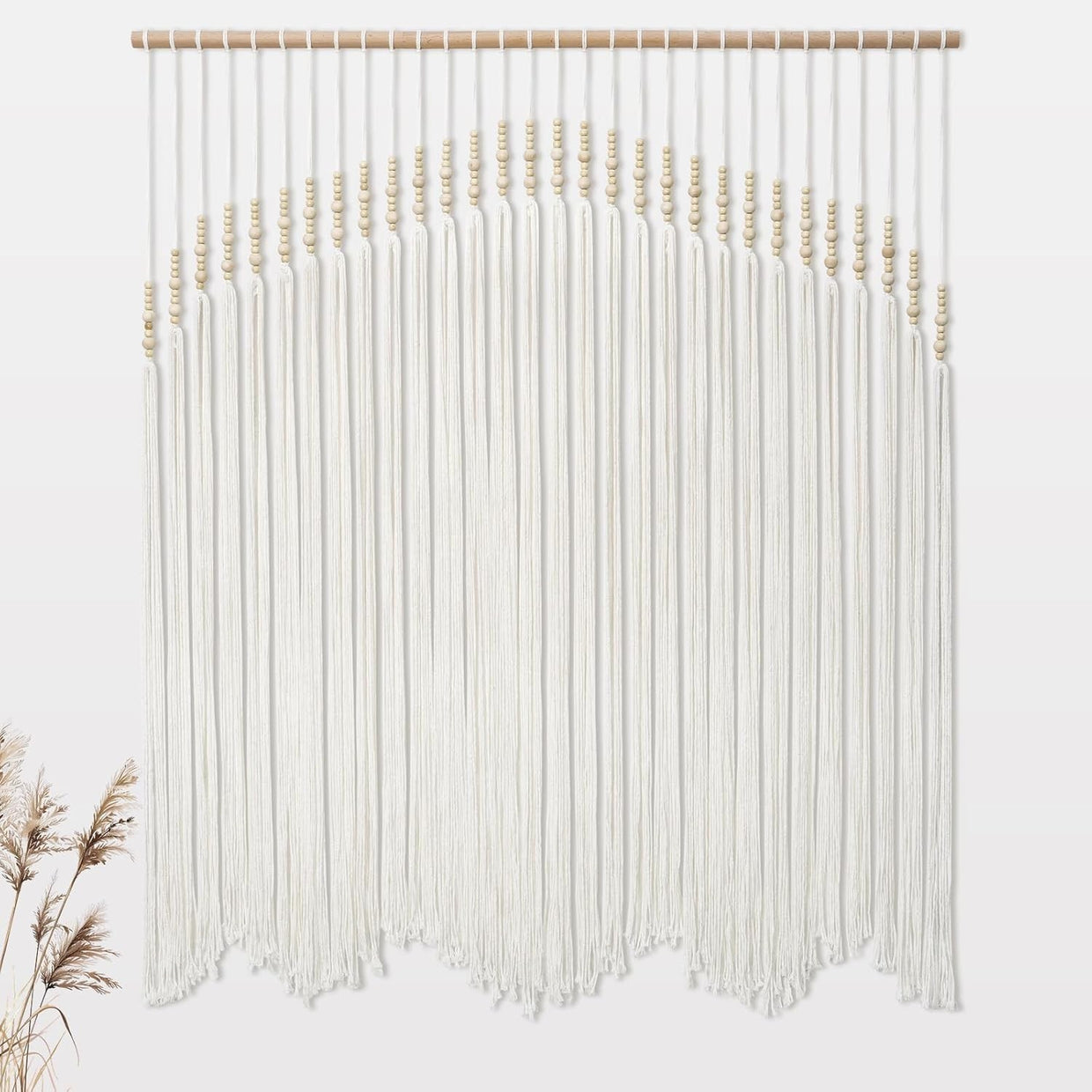 Large Ivory Macrame Wall Hanging Tapestry 98x98cm Boho Decor - Kwikley