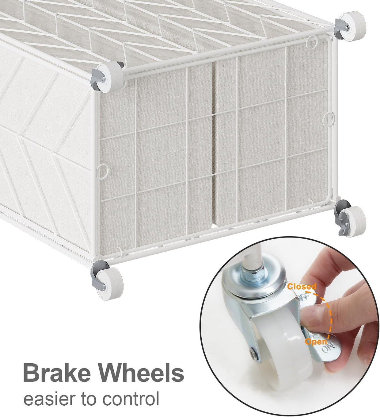 Large Laundry Hamper with Wheels Wood Lid & Removable Bags Heavy Duty Organizer - Kwikley