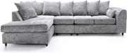 Large Light Grey Chenille Corner Sofa – Modern L Shape 5 Seater Couch w/ Covers - Kwikley