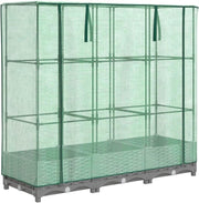 Large Light Grey Rattan Look Raised Garden Bed with Greenhouse Cover - Kwikley
