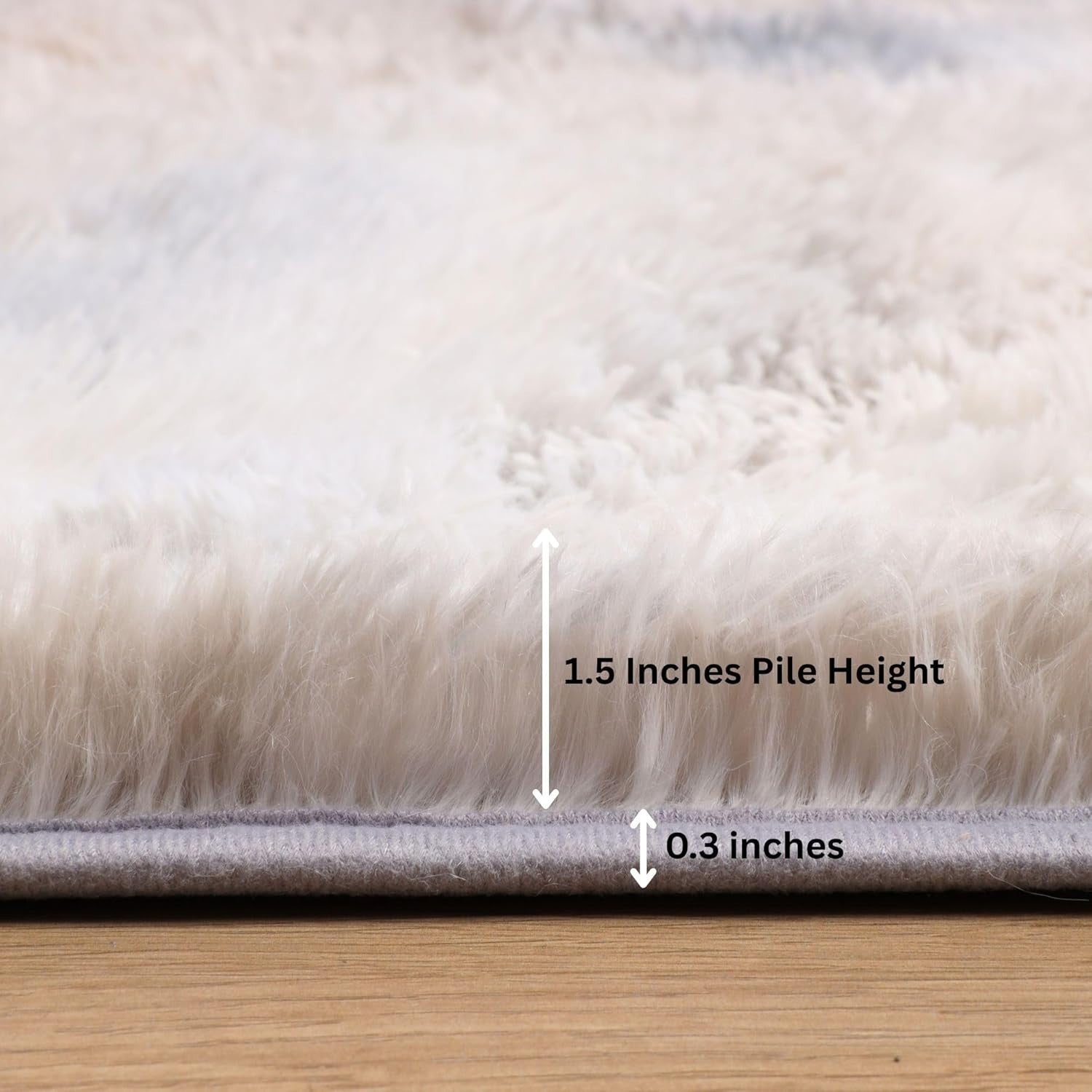 Large Light Grey Shaggy Rug 200x290cm Soft Fluffy Non Slip Tie Dye Carpet - Kwikley