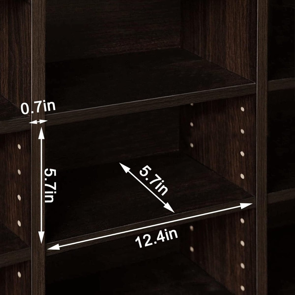 Large Media Storage Cabinet 1116 CD 528 DVD Adjustable Shelves Espresso - Kwikley