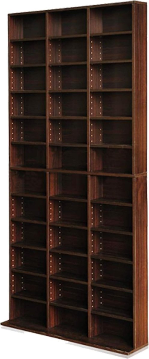 Large Media Storage Cabinet 1116 CD 528 DVD Adjustable Shelves Espresso - Kwikley