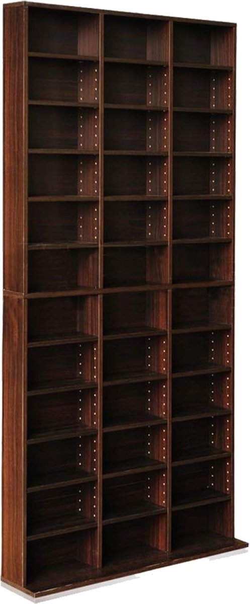 Large Media Storage Cabinet 1116 CD 528 DVD Adjustable Shelves Espresso - Kwikley