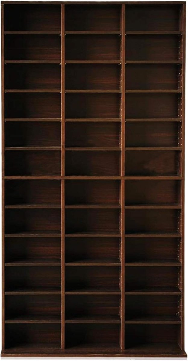Large Media Storage Cabinet 1116 CD 528 DVD Adjustable Shelves Espresso - Kwikley
