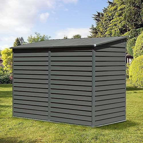 Large Metal Garden Shed Outdoor Storage House with Double Doors & Air Vents 8.86 - Kwikley