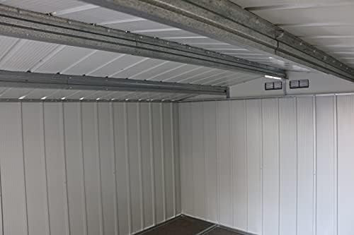 Large Metal Garden Storage Shed 10x8ft Waterproof Outdoor Tool & Bike Anthracite - Kwikley