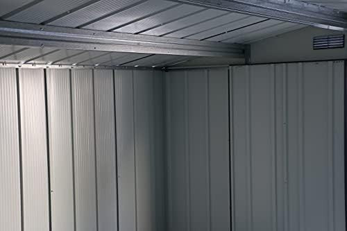 Large Metal Garden Storage Shed 10x8ft Waterproof Outdoor Tool & Bike Anthracite - Kwikley