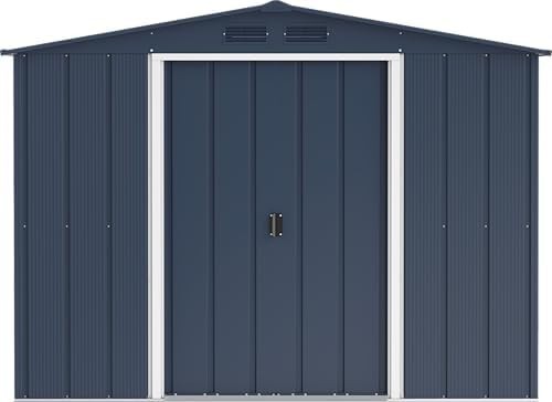 Large Metal Garden Storage Shed 8x8ft Waterproof Outdoor Tool & Bike Shed - Kwikley