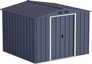Large Metal Garden Storage Shed 8x8ft Waterproof Outdoor Tool & Bike Shed - Kwikley