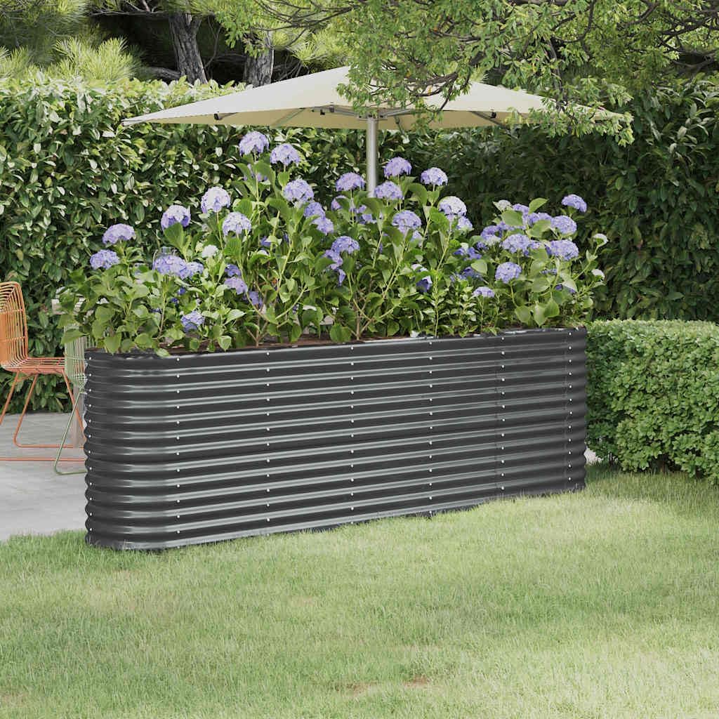 Large Metal Raised Garden Bed 224cm Steel Planter Outdoor - Kwikley