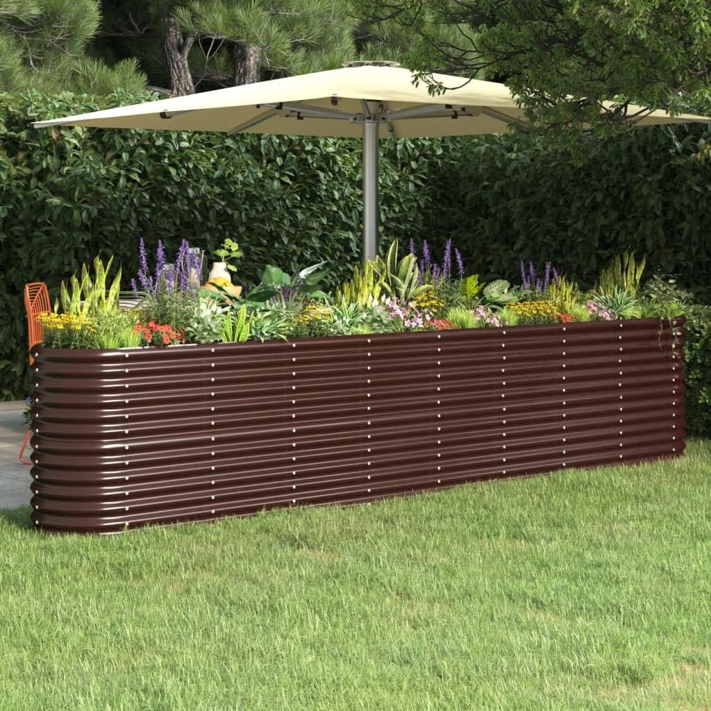 Large Metal Raised Garden Bed 332cm Steel Planter Outdoor - Kwikley