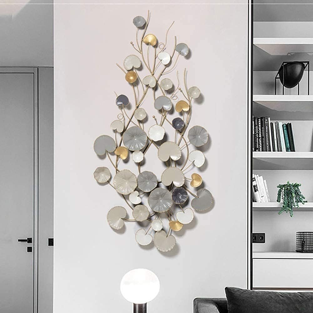 Large Metal Wall Art Antique Gold Leaves 134x65cm Luxury Decor - Kwikley