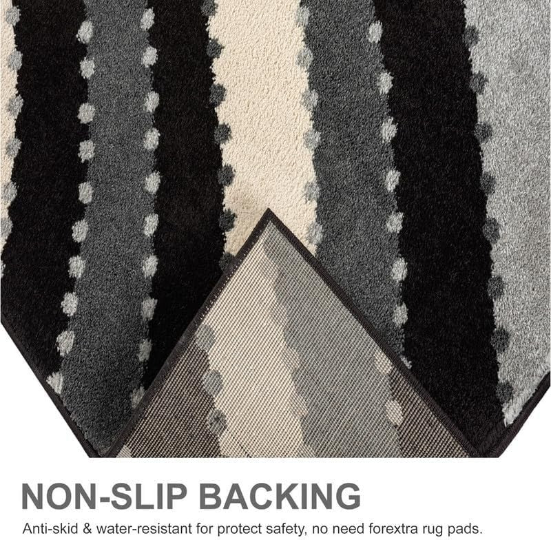 Large Modern Area Rug 200x290cm Washable Non Slip Fluffy Indoor Carpet - Kwikley