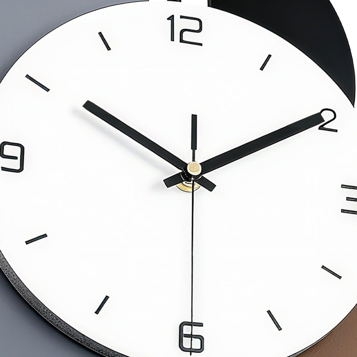 Large Modern Wall Clock Grey Brown Metal Silent 70x28cm - Kwikley