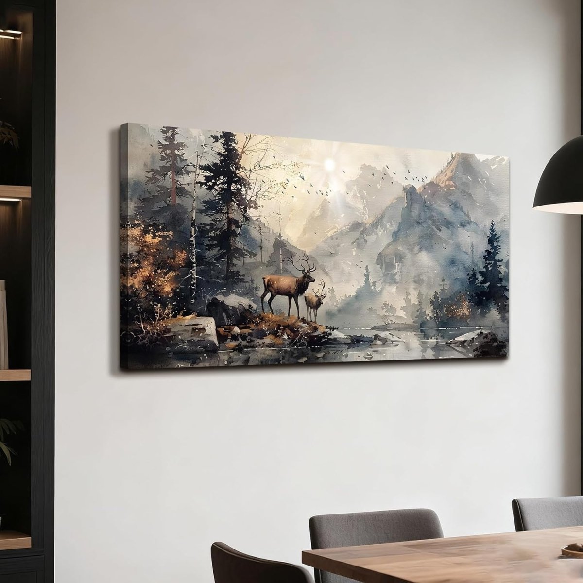 Large Mountain Canvas Wall Art 59x119cm Modern Landscape - Kwikley