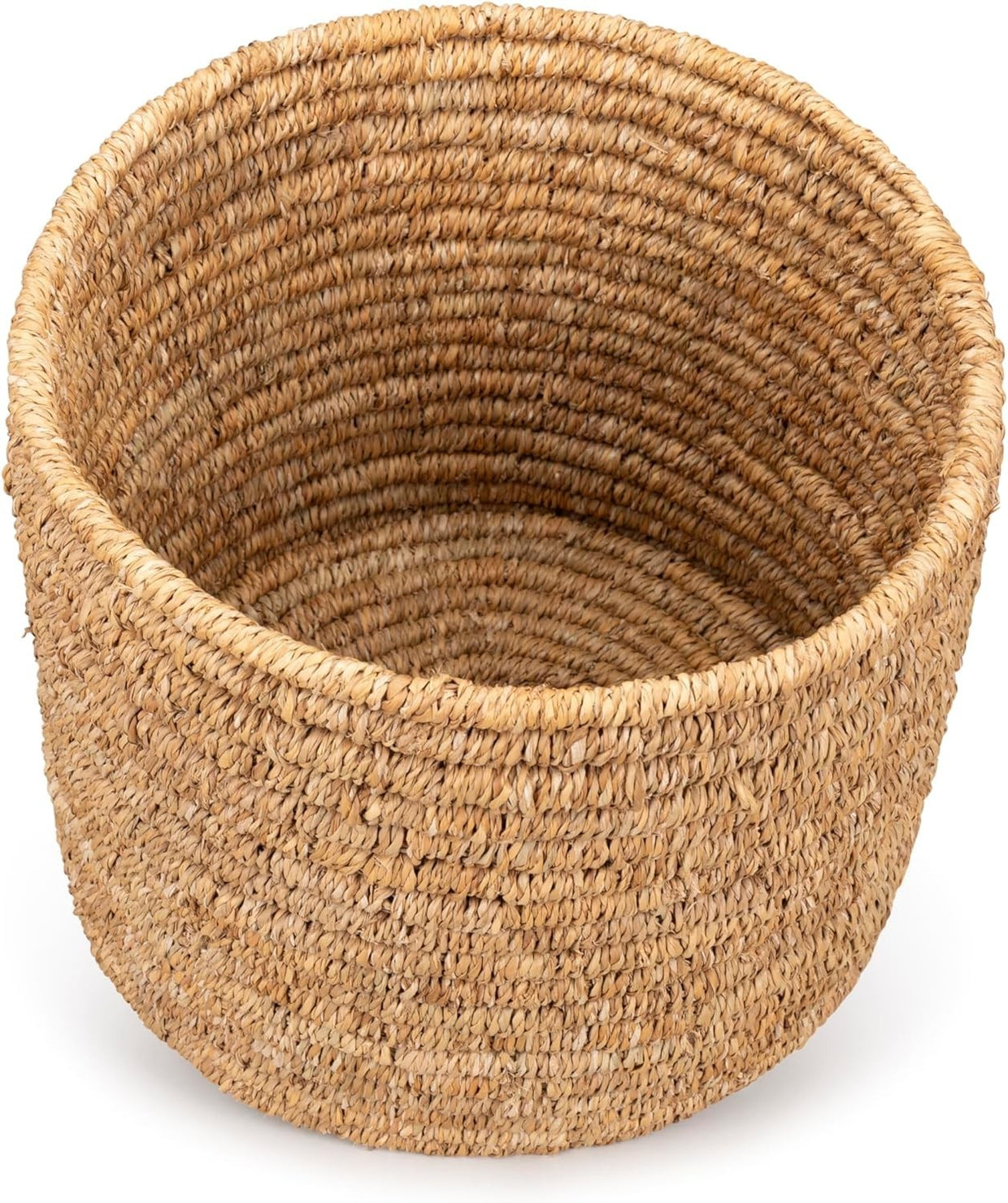 Large Natural Seagrass Storage & Laundry Baskets Set – Durable Ringed Design, 45 - Kwikley