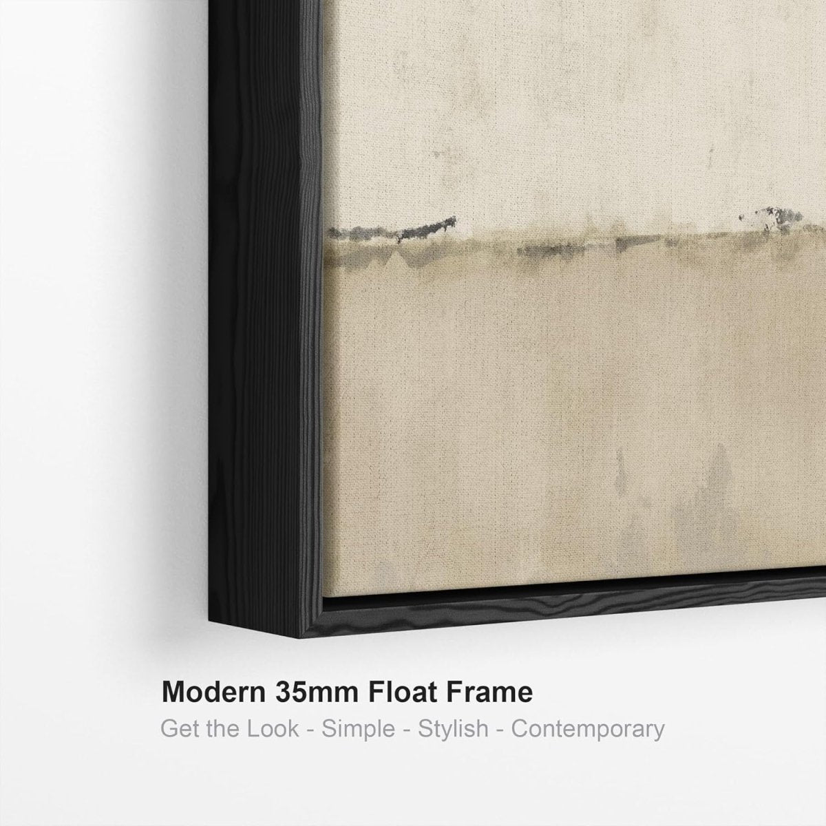 Large Neutral Abstract Framed Canvas Wall Art 100x100cm - Kwikley