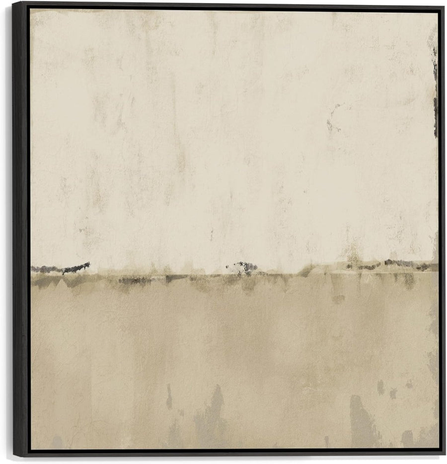 Large Neutral Abstract Framed Canvas Wall Art 100x100cm - Kwikley