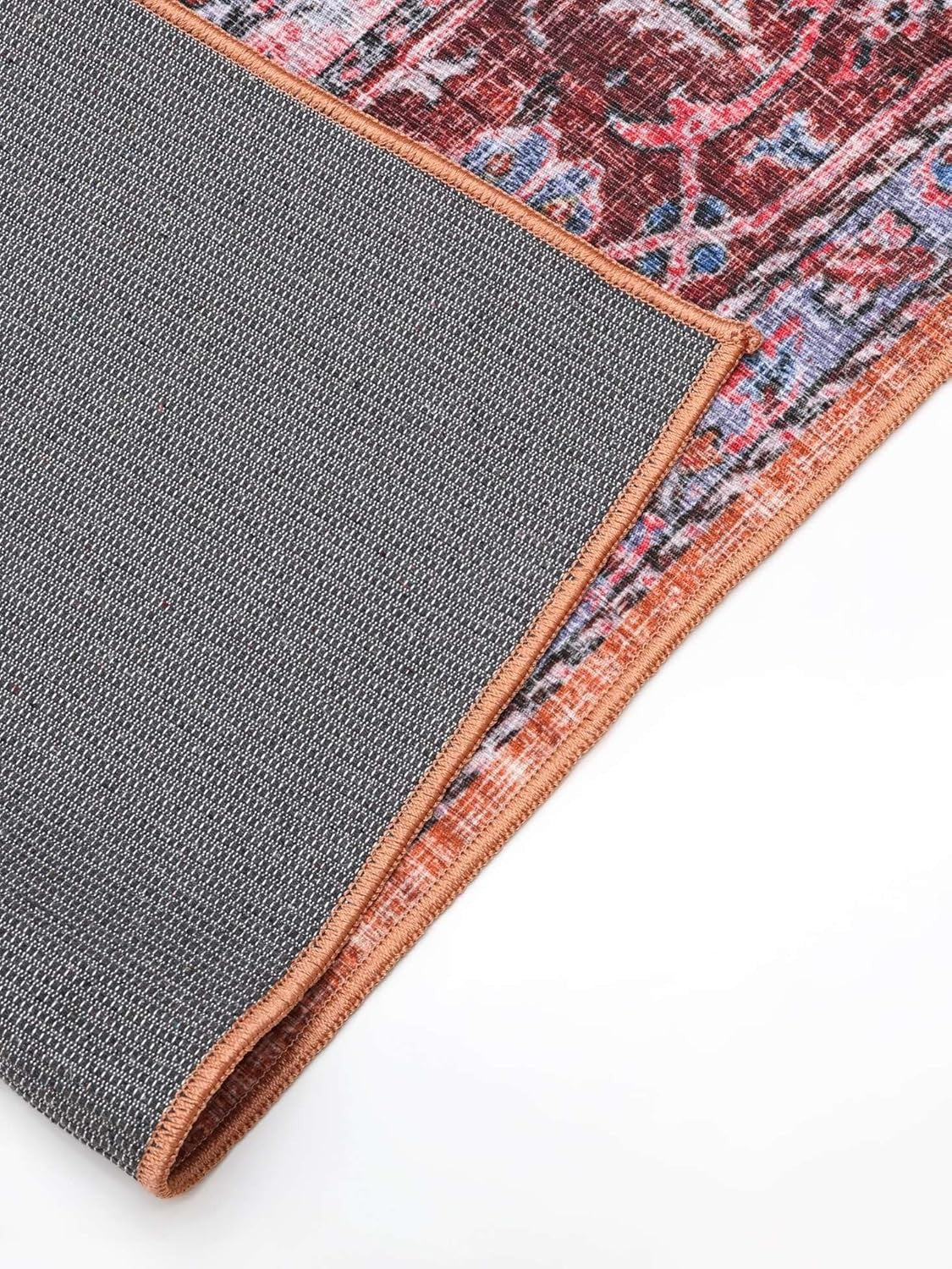 Large Oriental Area Rug 300x500cm Red Blue Low Pile Machine Washable - Kwikley