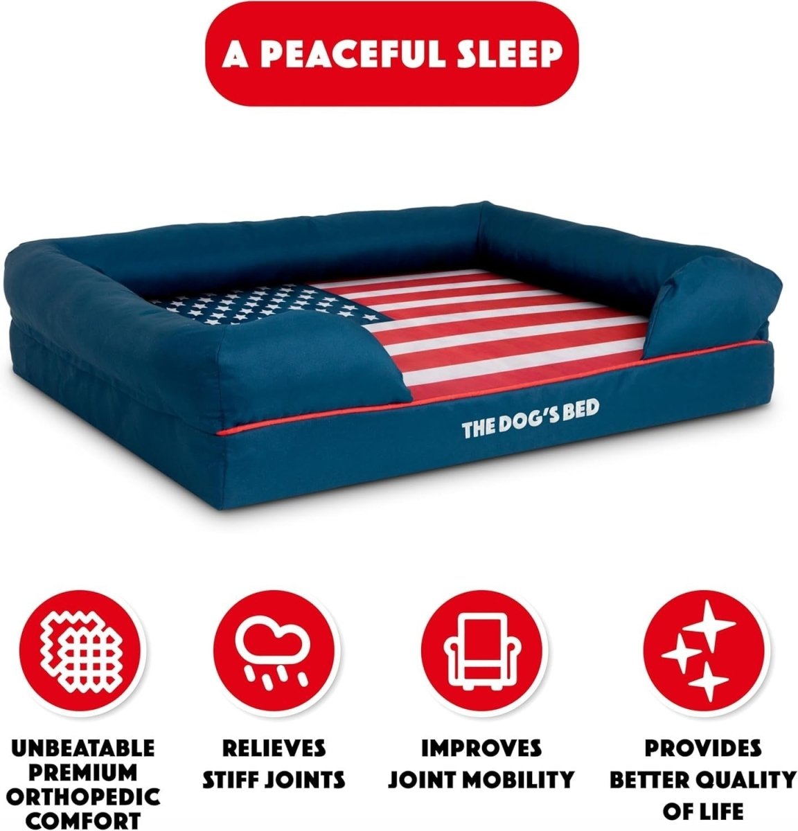 Large Orthopedic Dog Bed Memory Foam Washable 91x70cm USA - Kwikley