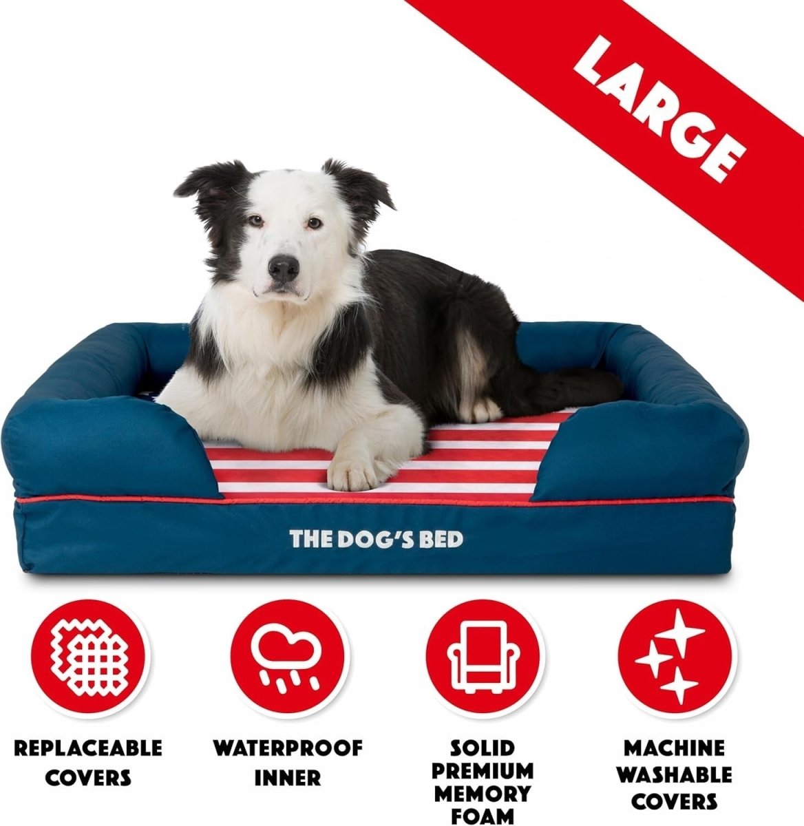 Large Orthopedic Dog Bed Memory Foam Washable 91x70cm USA - Kwikley