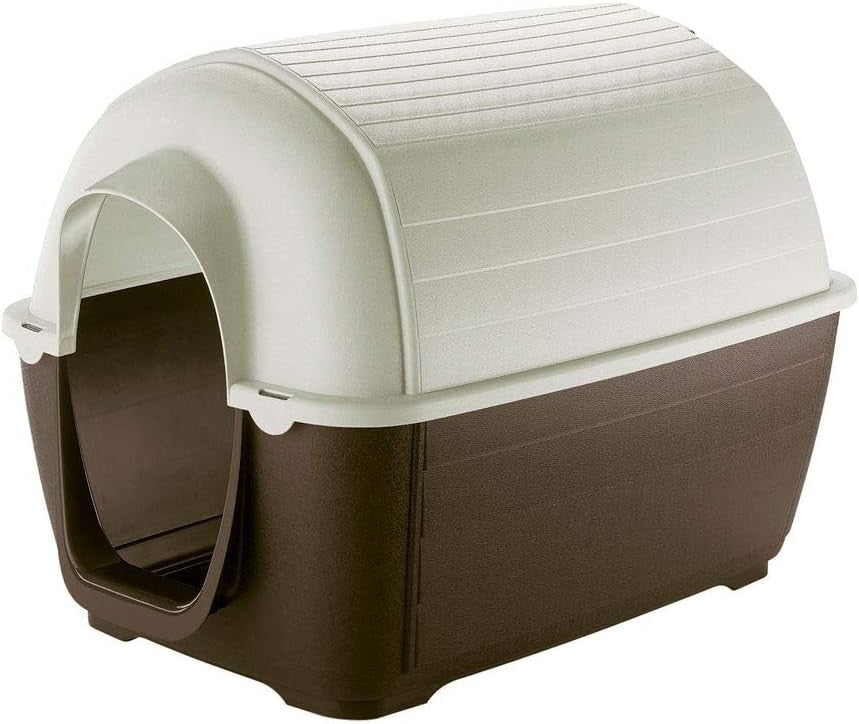 Large Outdoor Dog House Weatherproof Resin Kennel 89x60x60cm Ventilated - Kwikley