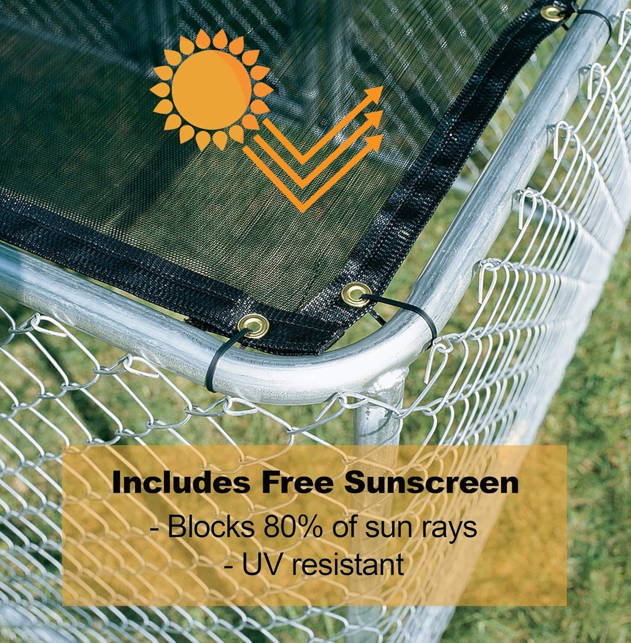 Large Outdoor Dog Kennel 6x6ft Chain Link Run + Sunshade | Secure & Portable - Kwikley