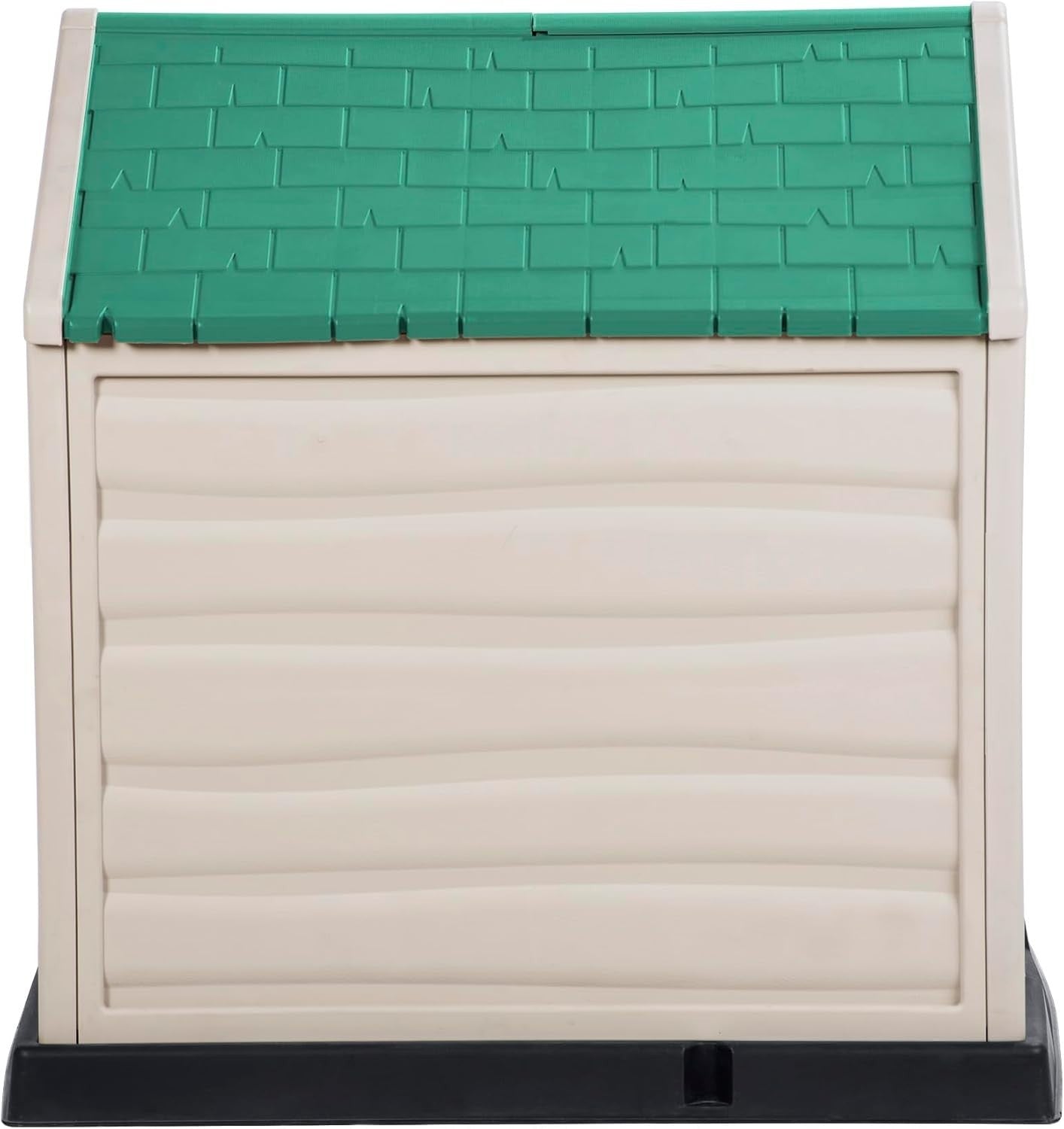 Large Outdoor Dog Kennel House Green Roof Weatherproof Easy Clean Shelter - Kwikley