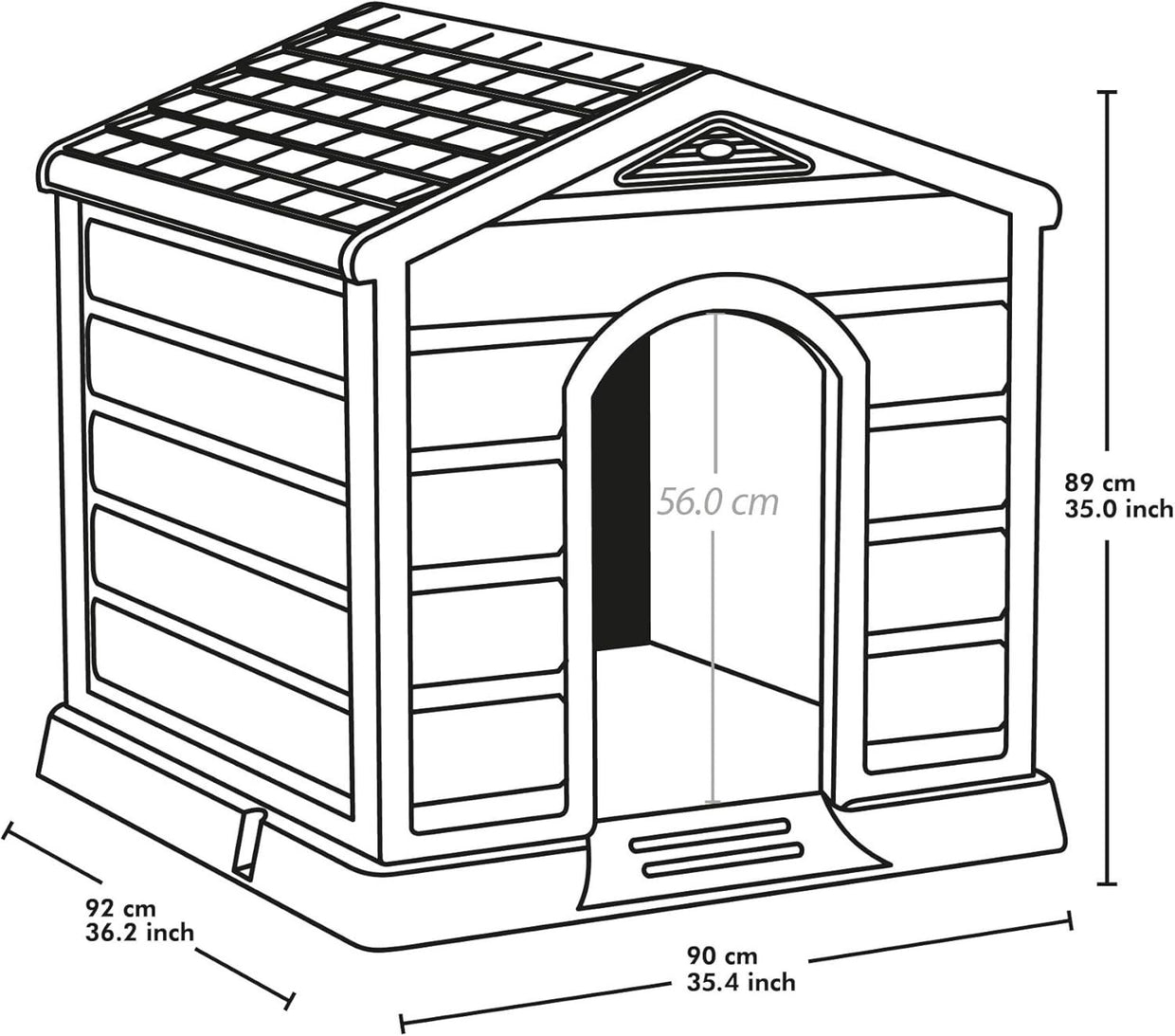 Large Outdoor Dog Kennel House Green Roof Weatherproof Easy Clean Shelter - Kwikley