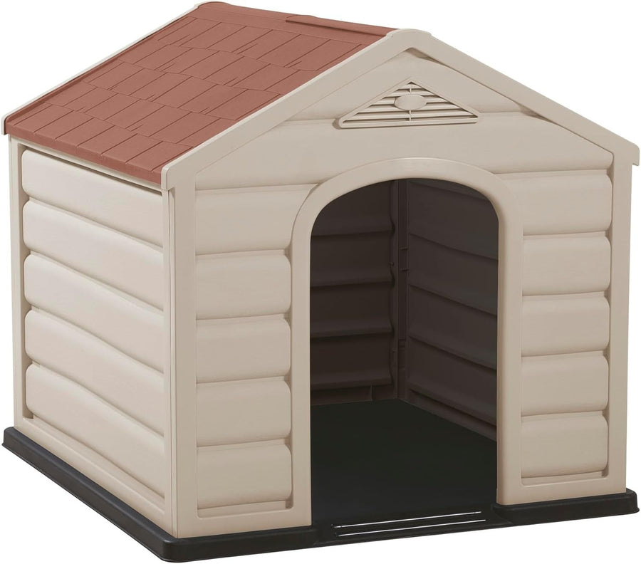 Large Outdoor Dog Kennel Shelter Weatherproof Easy Clean with Terracotta Roof - Kwikley