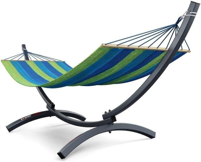Large Outdoor Hammock with Heavy Duty Stand | Garden Swing Bed Lounger - Kwikley