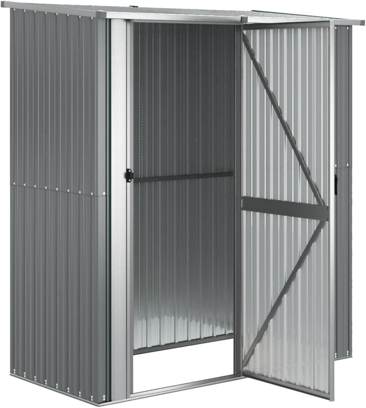 Large Outdoor Metal Garden Shed Storage House with Handle & Sloped Roof 209cm - Kwikley