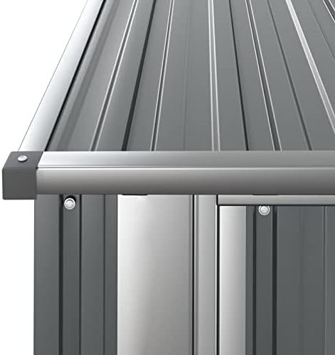 Large Outdoor Metal Garden Shed Storage House with Handle & Sloped Roof 209cm - Kwikley