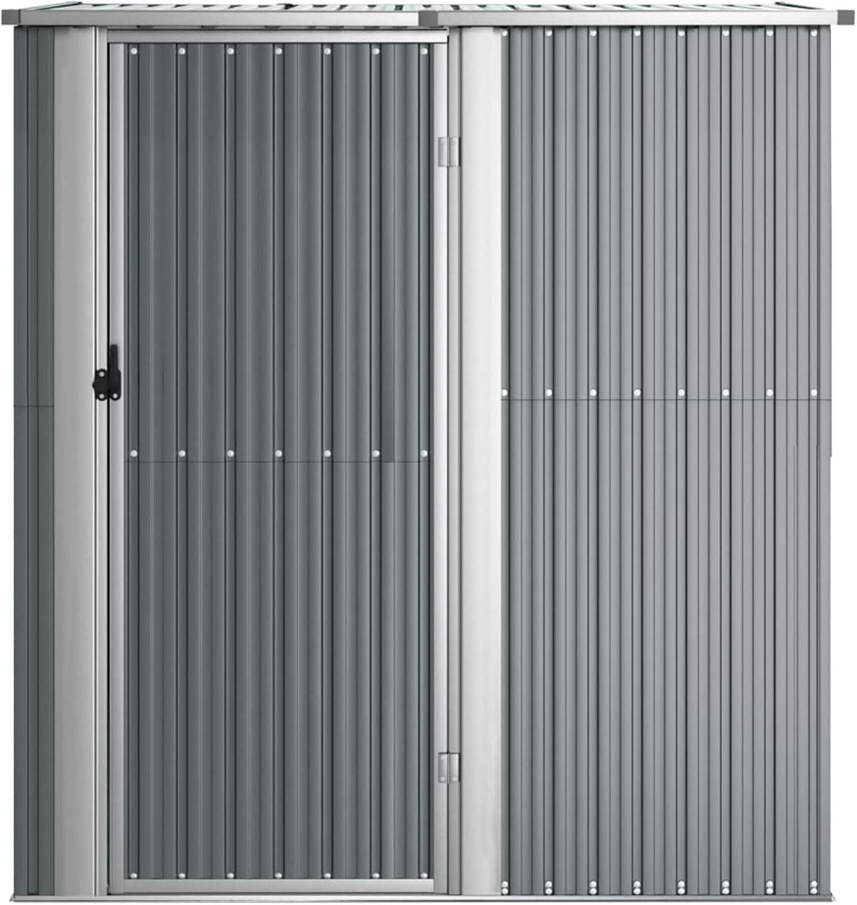 Large Outdoor Metal Garden Shed Storage House with Handle & Sloped Roof 209cm - Kwikley