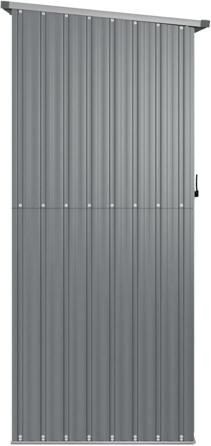 Large Outdoor Metal Garden Shed Storage House with Handle & Sloped Roof 209cm - Kwikley