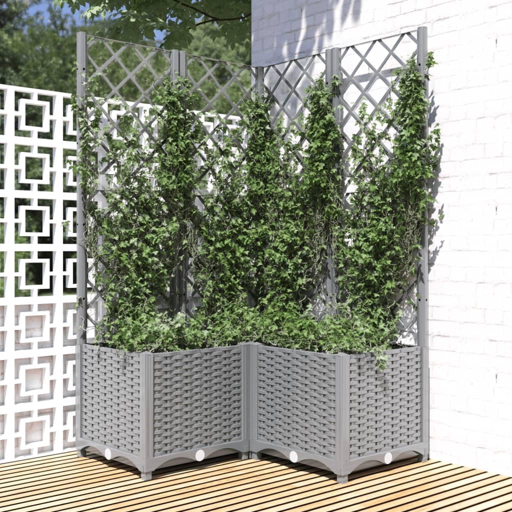 Large Outdoor Planter with Trellis 136cm Climbing Plant Support Box - Kwikley