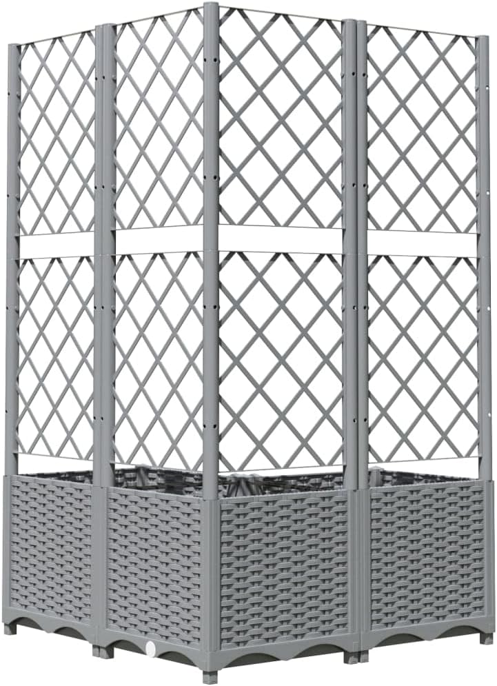 Large Outdoor Planter with Trellis 136cm Climbing Plant Support Box - Kwikley