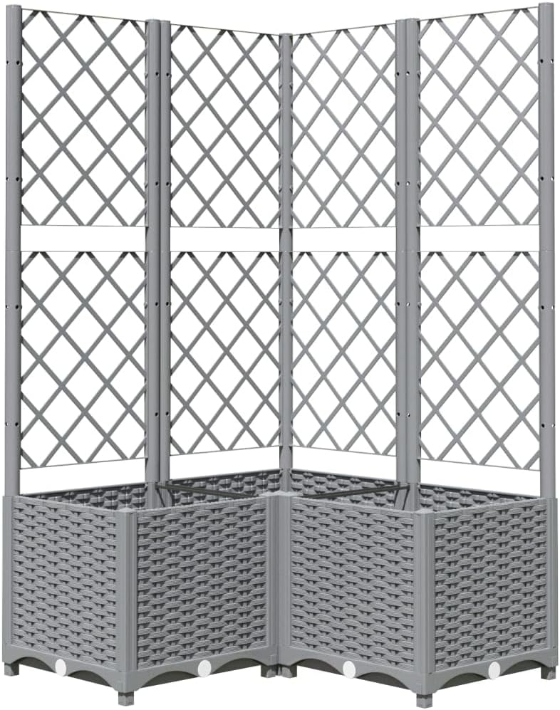 Large Outdoor Planter with Trellis 136cm Climbing Plant Support Box - Kwikley