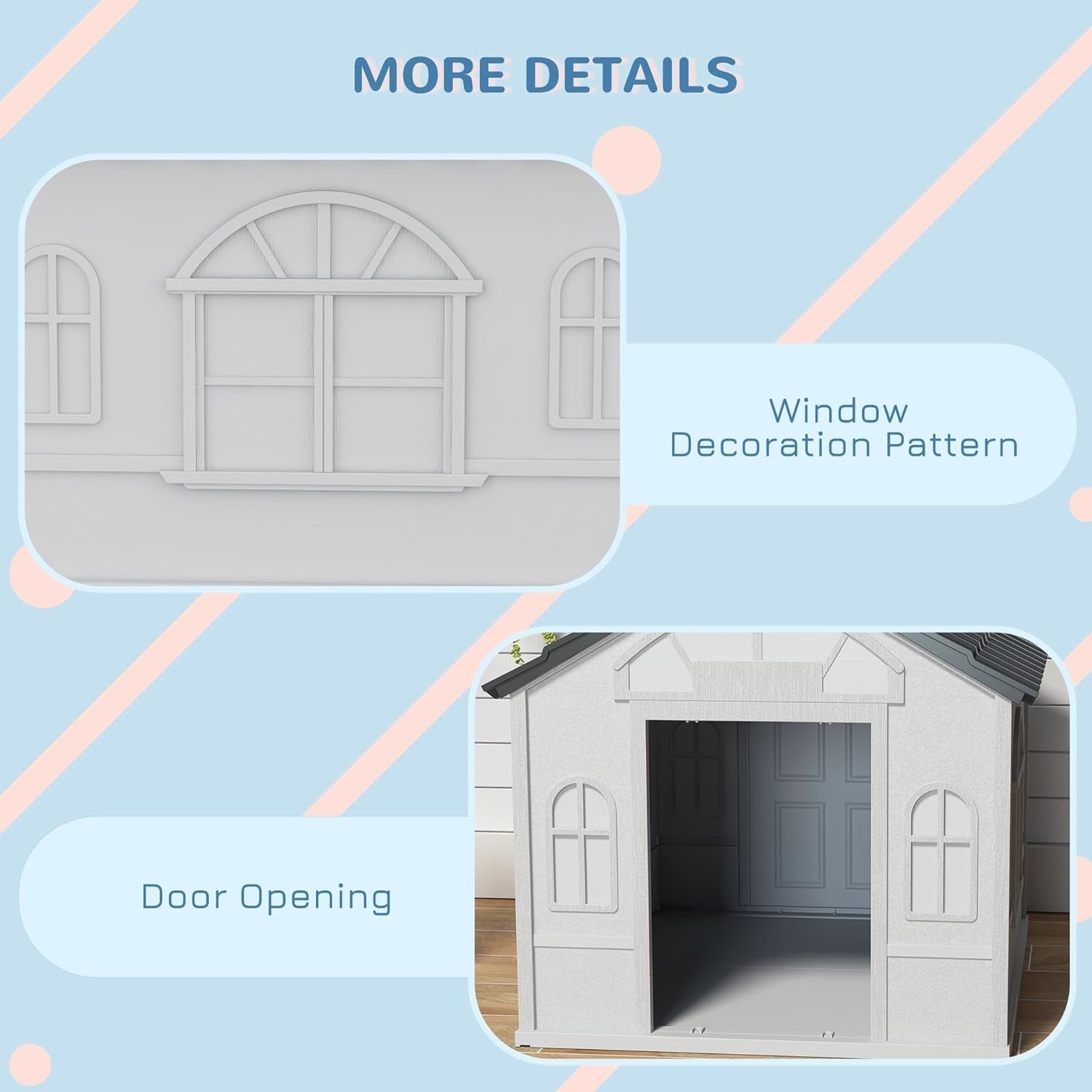Large Outdoor Plastic Dog House 98x84x82cm | Weatherproof Kennel for 30kg Pets - Kwikley
