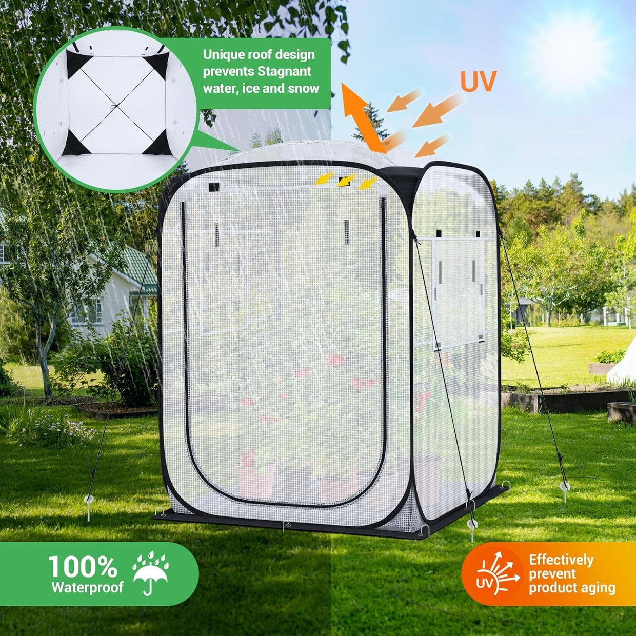 Large Outdoor Pop Up Greenhouse 49x67in Portable Walk - In Plant Shelter - Kwikley
