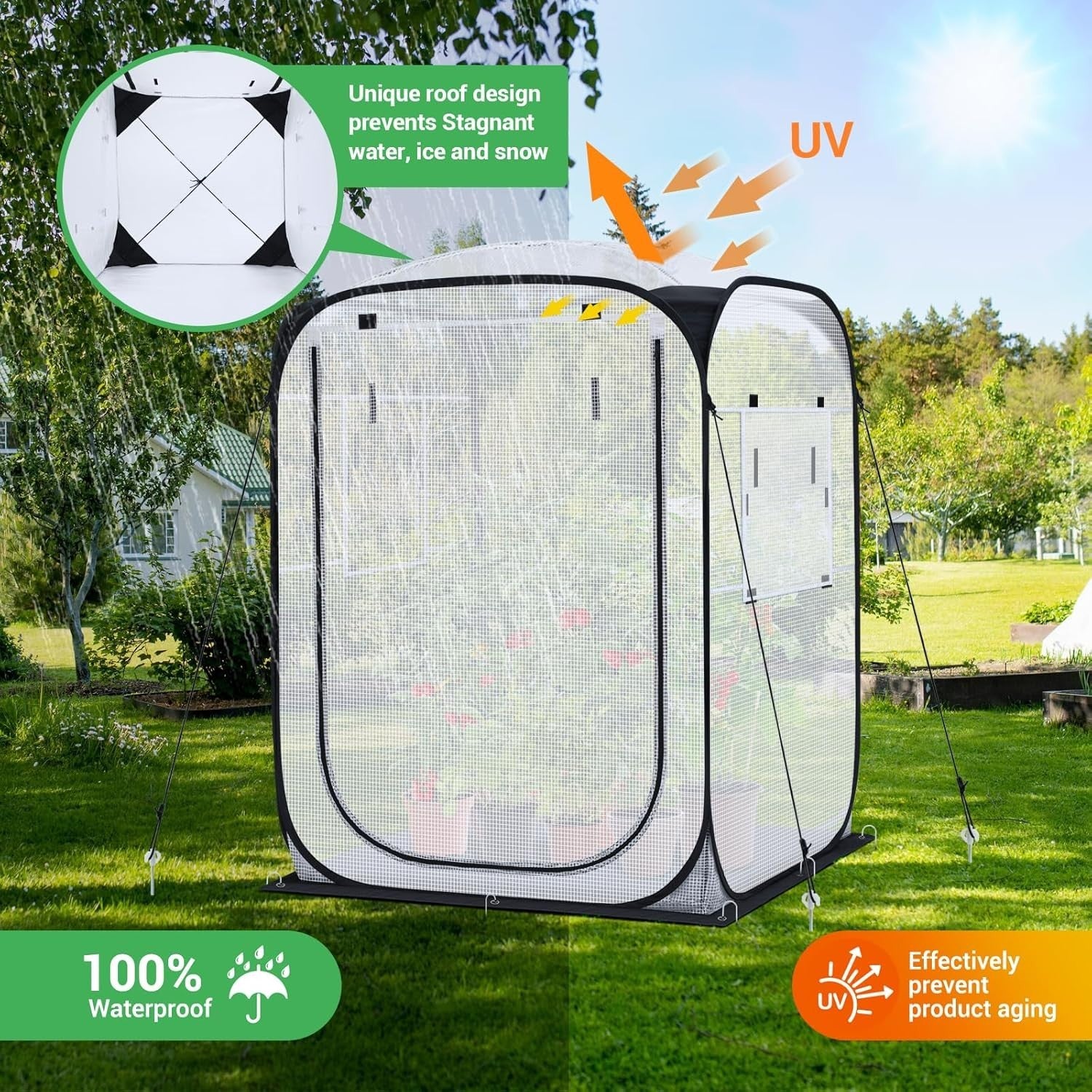 Large Outdoor Pop Up Greenhouse 49x67in Portable Walk - In Plant Shelter - Kwikley