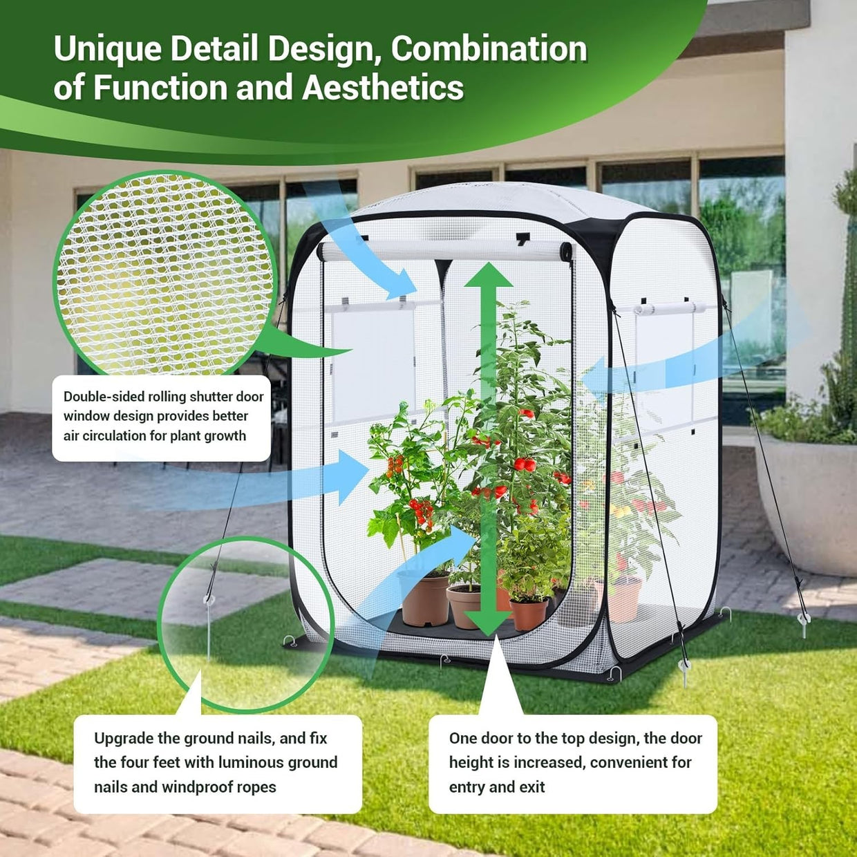 Large Outdoor Pop Up Greenhouse 49x67in Portable Walk - In Plant Shelter - Kwikley