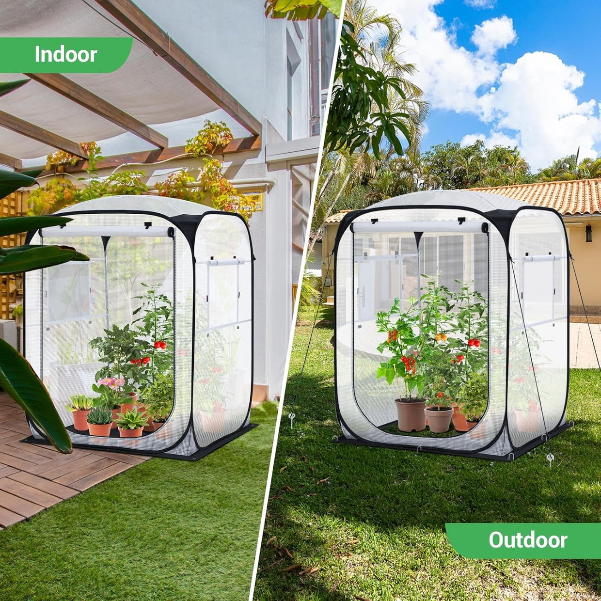 Large Outdoor Pop Up Greenhouse 49x67in Portable Walk - In Plant Shelter - Kwikley