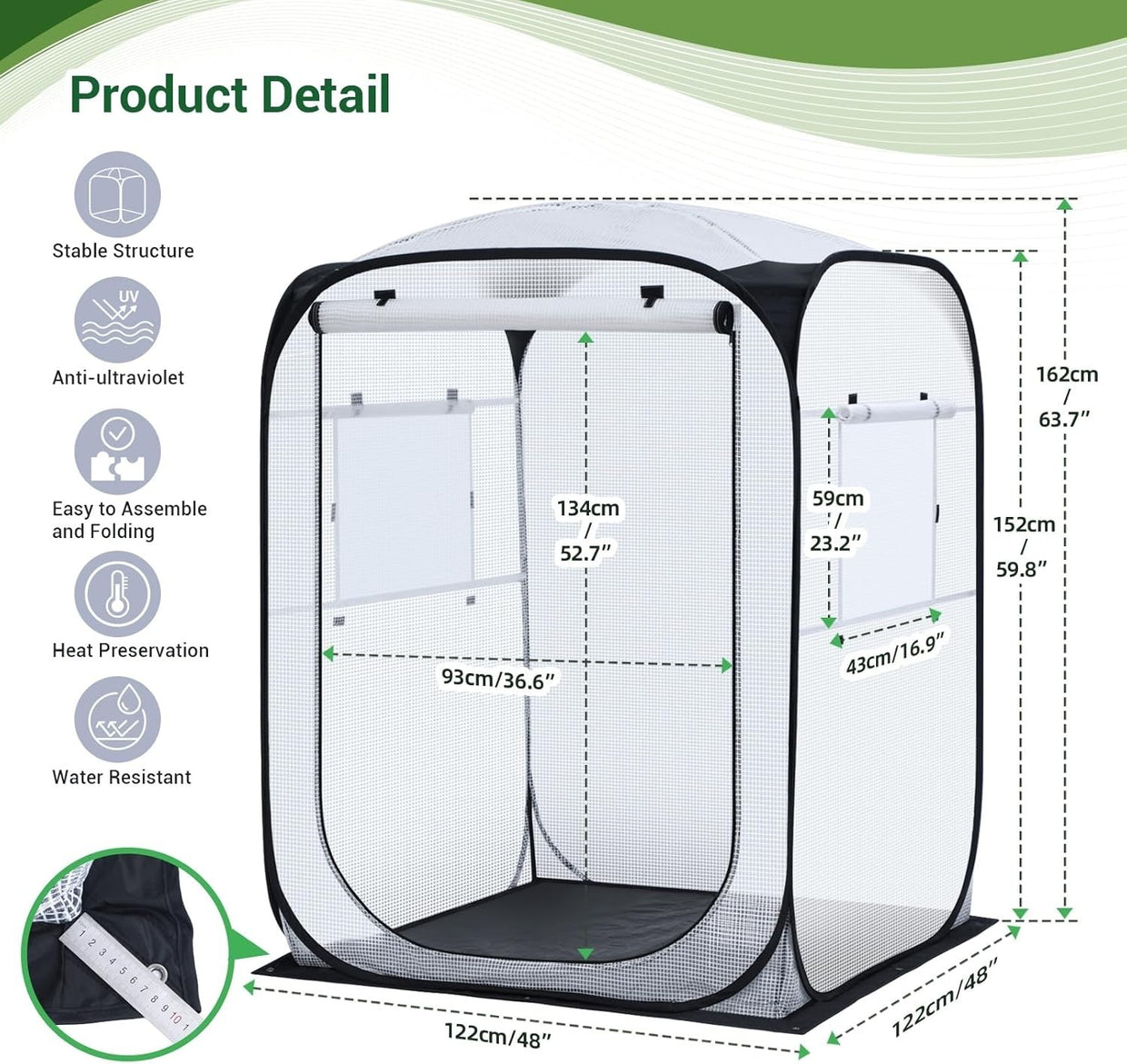 Large Outdoor Pop Up Greenhouse 49x67in Portable Walk - In Plant Shelter - Kwikley