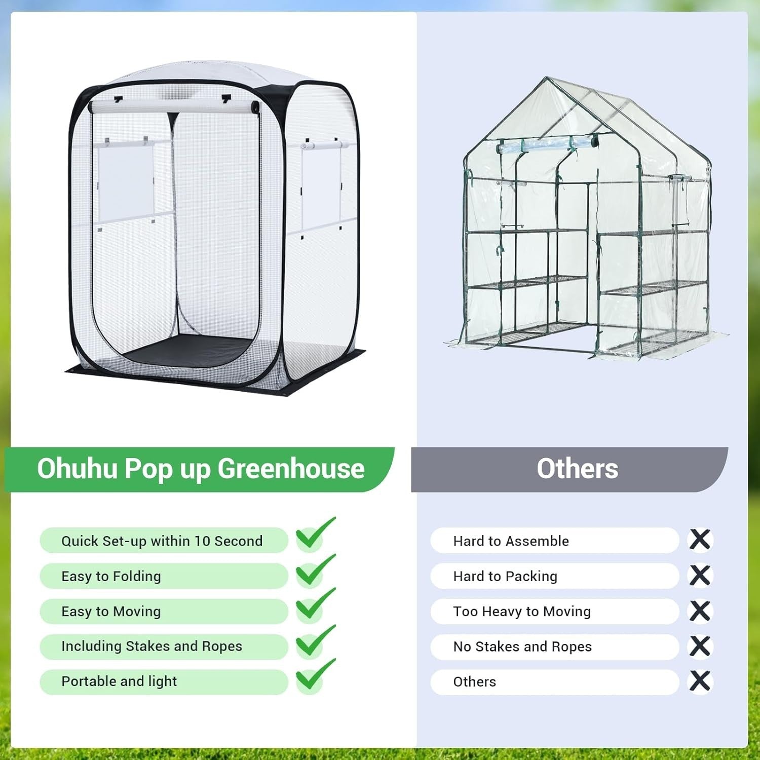 Large Outdoor Pop Up Greenhouse 49x67in Portable Walk - In Plant Shelter - Kwikley