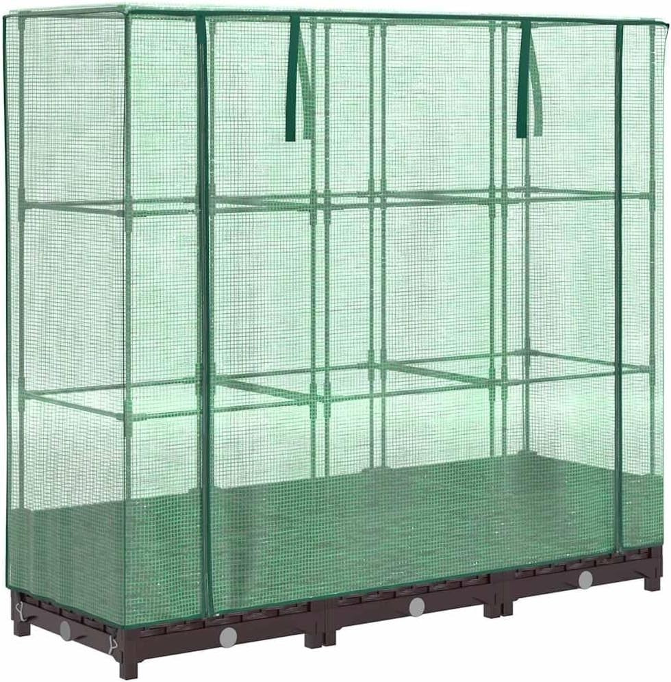 Large Outdoor Raised Garden Bed with Greenhouse Cover – Rattan Look Planter Box - Kwikley
