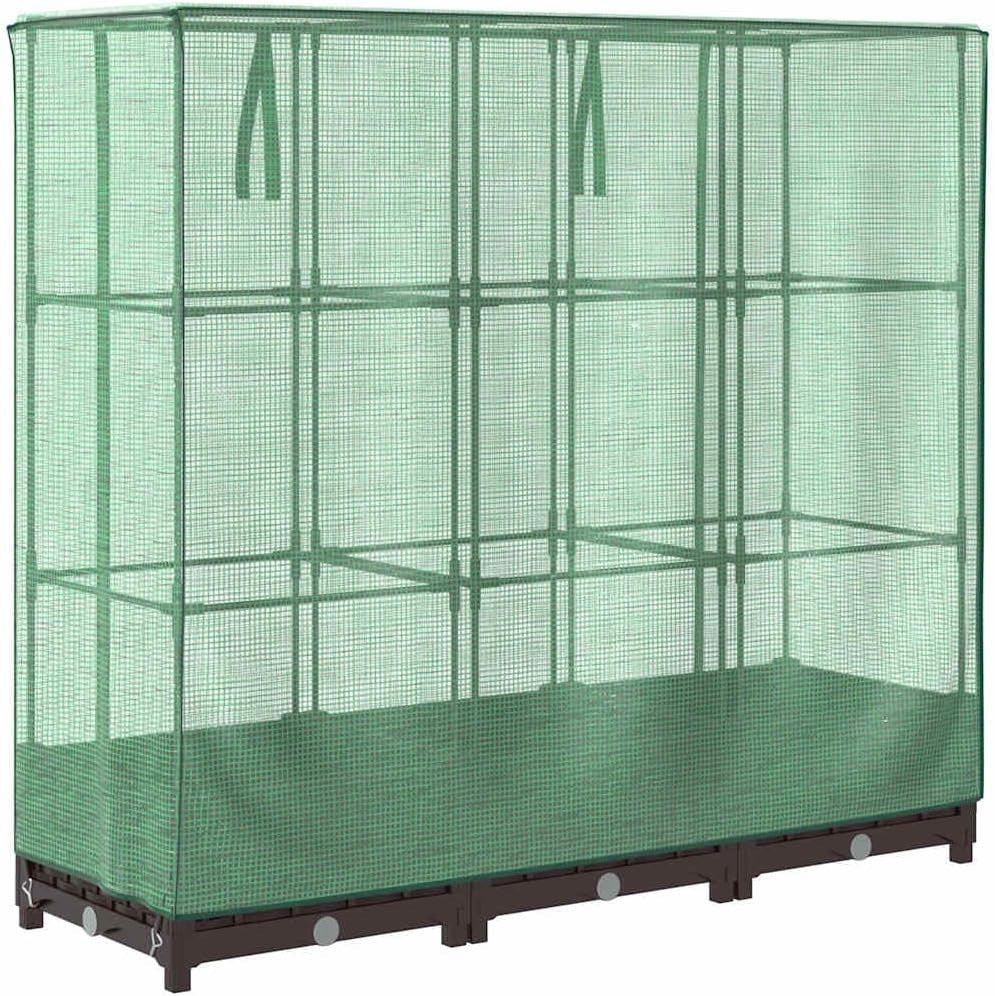 Large Outdoor Raised Garden Bed with Greenhouse Cover – Rattan Look Planter Box - Kwikley
