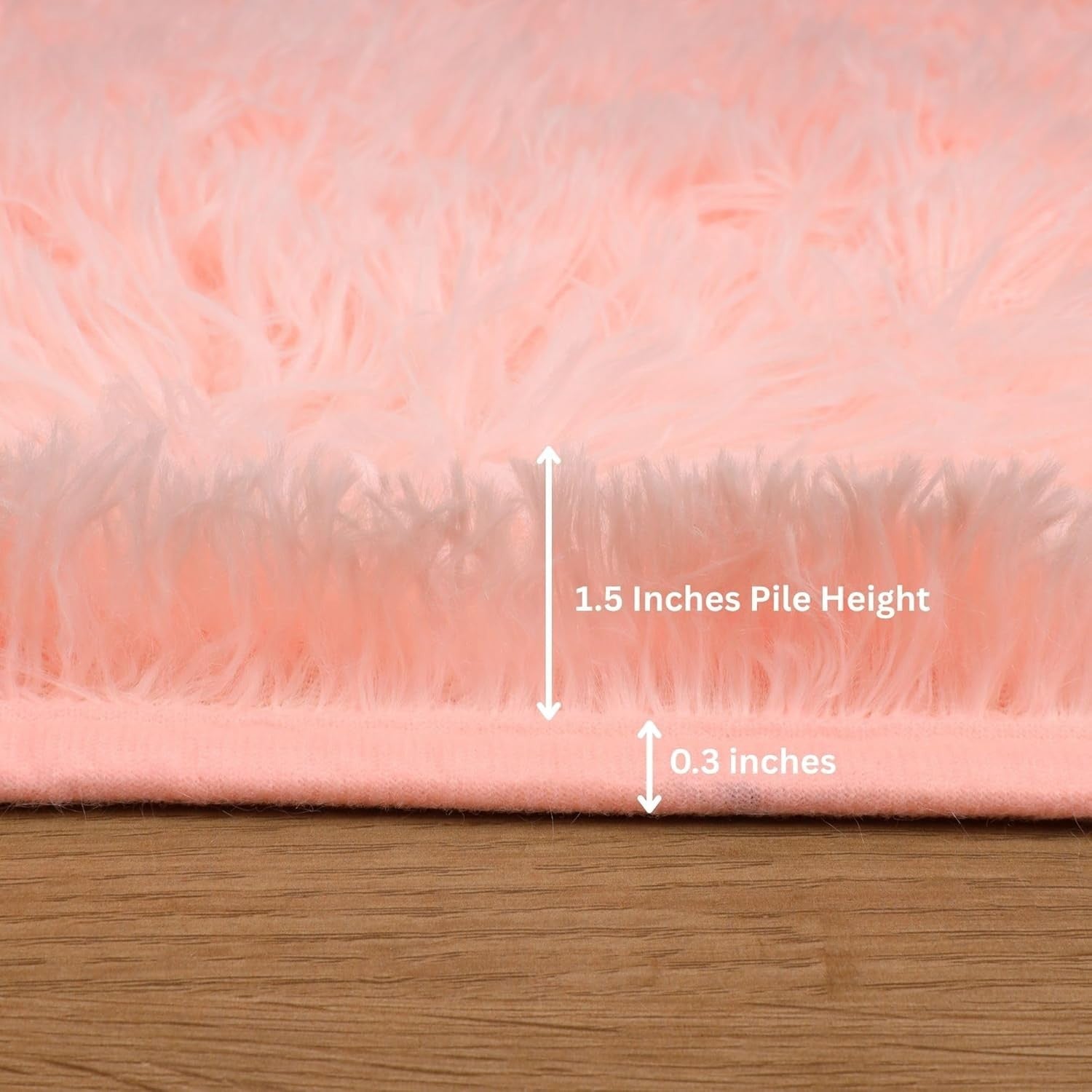 Large Pink Shaggy Rug 200x290cm Soft Fluffy Thick Pile Non Slip Bedroom Carpet - Kwikley