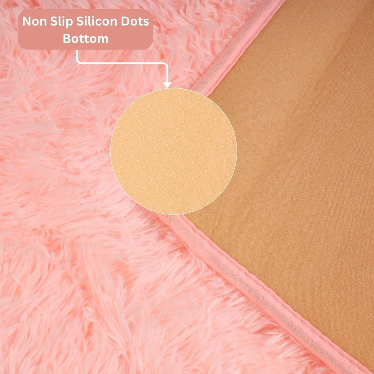 Large Pink Shaggy Rug 200x290cm Soft Fluffy Thick Pile Non Slip Bedroom Carpet - Kwikley